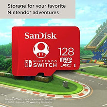 SANDISK Tarjeta Microsd Con Licencia Oficial Para Nintendo Switch, Super Mario Mushroom 128GB (Velocidad De Lectura Hasta 100 Mb/S, UHS-I, V30, C10, U3)