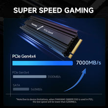 Fanxiang SSD 1TB Pcie 4.0 Nvme M.2 2280-7100 Mb/S De Lectura, 3900 Mb/S De Escritura - Disco Duro SSD Interno Con Disipador Compatible Con PS5, Ordenador Escritorio Y Portátiles