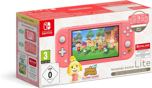Nintendo Switch Lite - Consola Coral + Animal Crossing + 12 Meses NSO