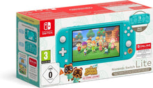 Nintendo Consola Switch Lite Animal Crossing: New Horizons Timmy Y Tommy Aloha Edition (Turquesa) Con Juego Preinstalado Y Suscripción De 12 Meses Switch Online